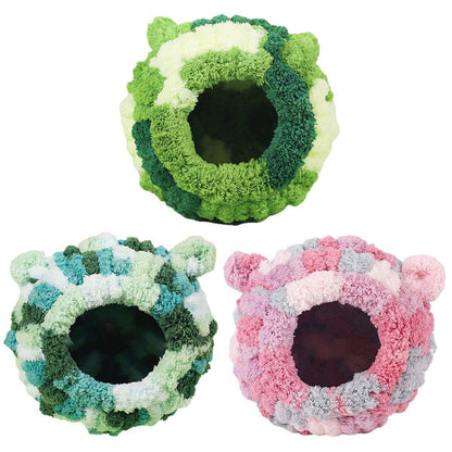 Hanging Warm Cotton Nest Hammock Cozy Bed for Parrots and Other Bird Species - Blue