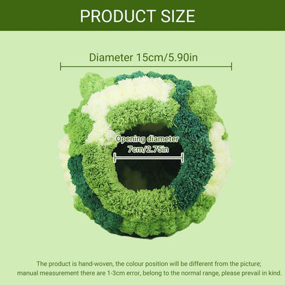 Hanging Warm Cotton Nest Hammock Cozy Bed for Parrots and Other Bird Species - Green