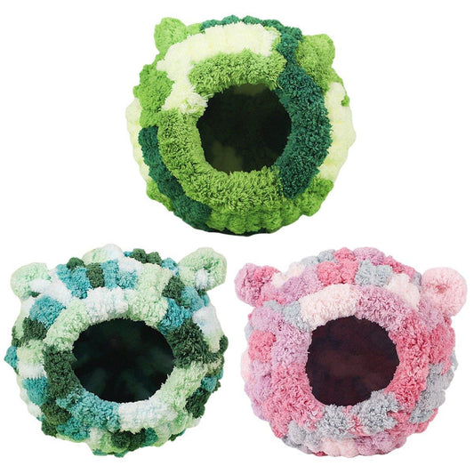 Hanging Warm Cotton Nest Hammock Cozy Bed for Parrots and Other Bird Species - Pink