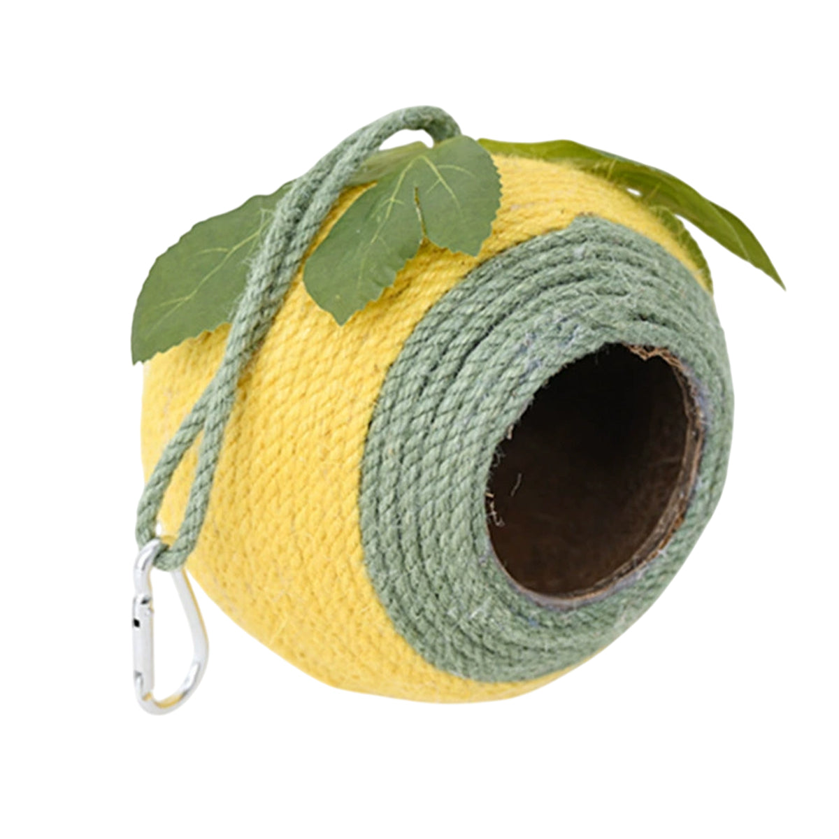 Bird Nest Parrot Nest Coconut Shell Braided Twine Colourful Cage Hanging Bed - Green-Yellow-Screw Model