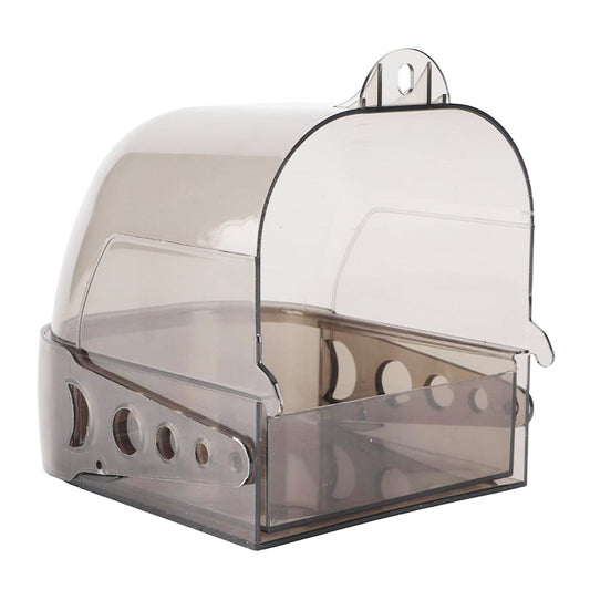 Parrot Bath Box Grey Bird Cage Accessory Bathroom Bird Bathtub for Small Birds