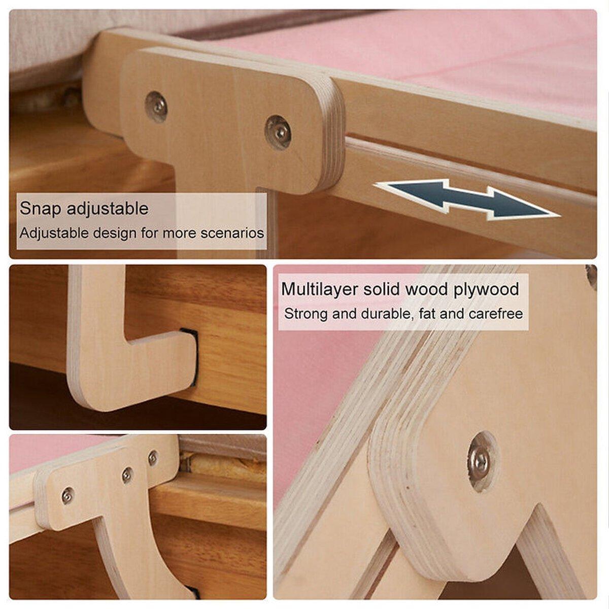 Window Hanging Cat Hammock Solid Wood Sun Bed Nest for All Seasons Durable - Grey+Orange