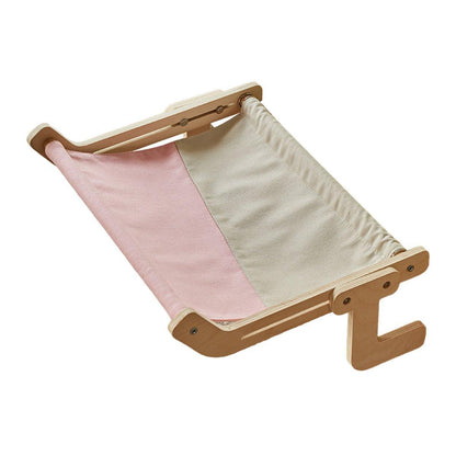 Window Hanging Cat Hammock Solid Wood Sun Bed Nest for All Seasons Durable - Grey+Yellow