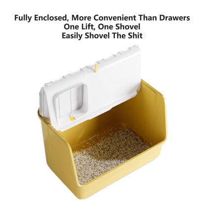 Large Fully Enclosed Cat Litter Box with Lid Odor Control Litter Pan for Cats - Green