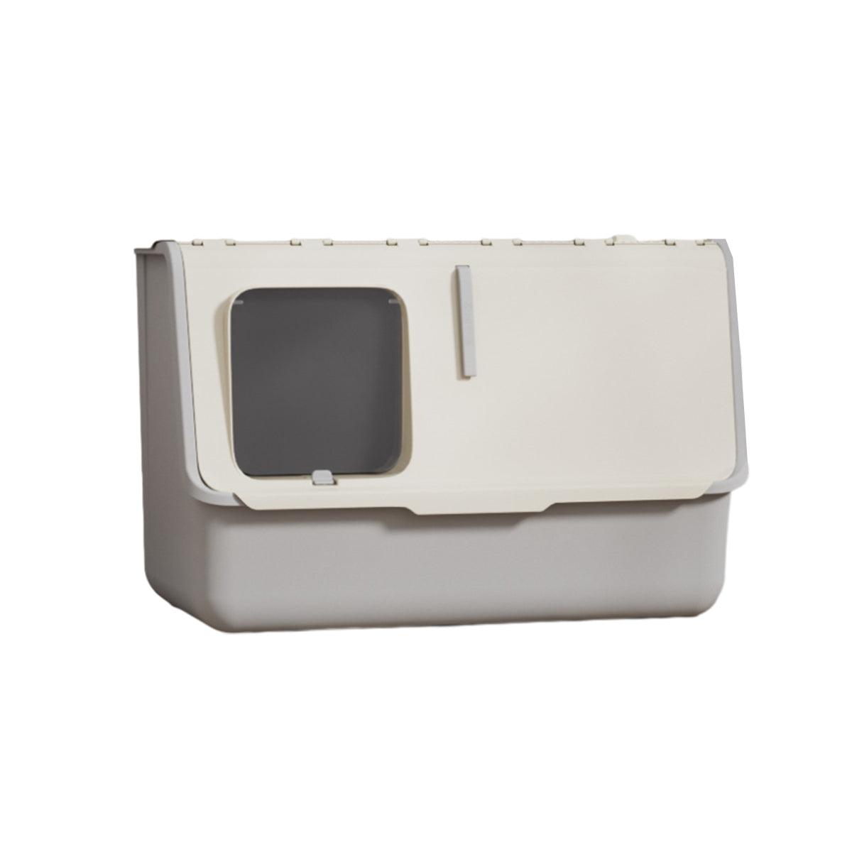 Large Fully Enclosed Cat Litter Box with Lid Odor Control Litter Pan for Cats - Yellow