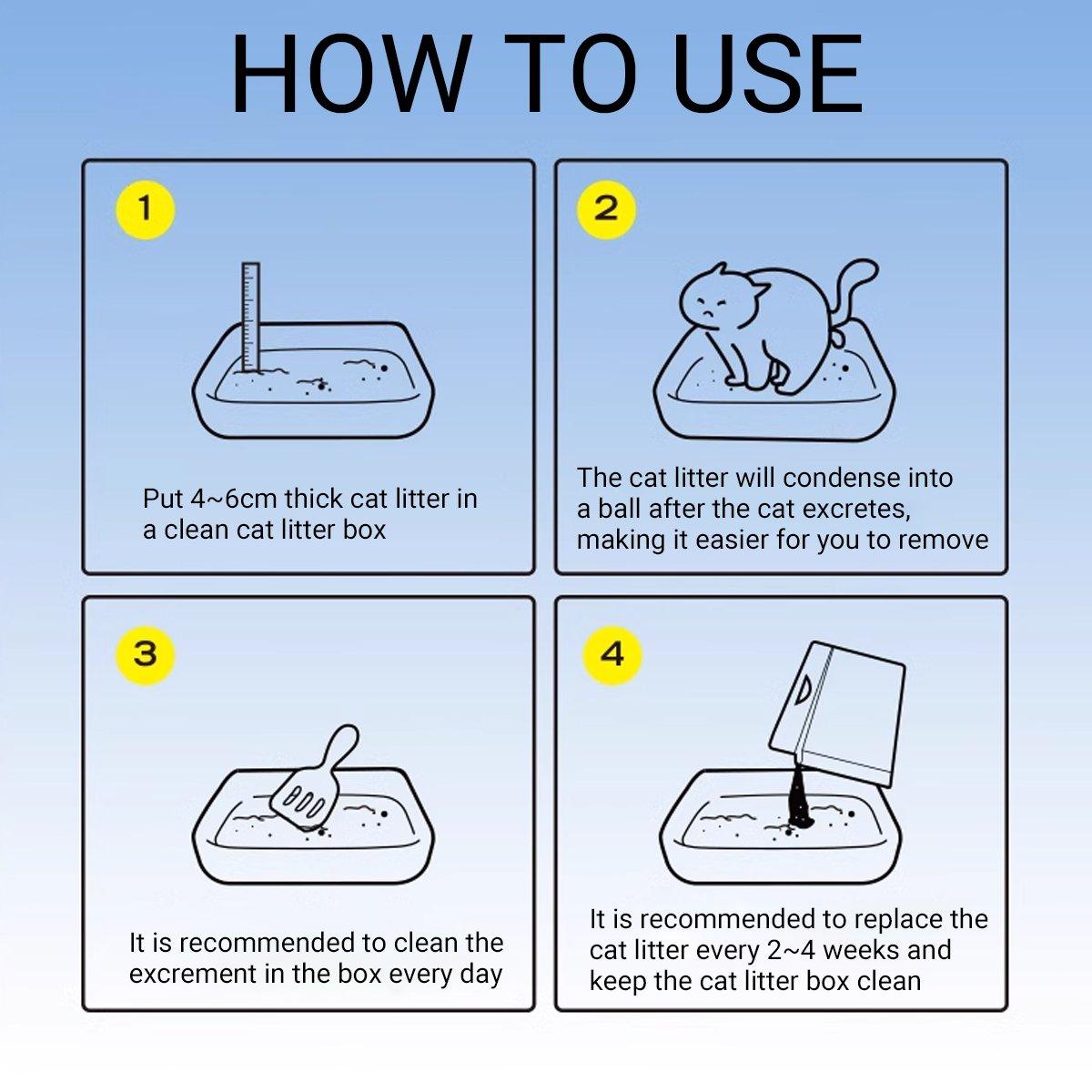 4pcs Cat Litter with Baking Soda Plant Clumping Odor Control for Cat - Green Tea