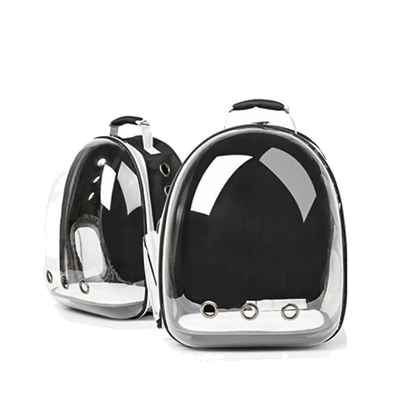 Pet Outdoor Carrier Backpack Cat Dog Puppy Travel Space Capsule Shoulder Bag - Black