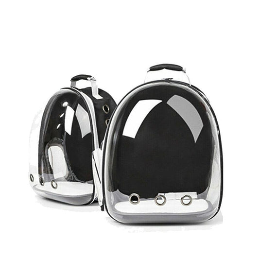 Pet Outdoor Carrier Backpack Cat Dog Puppy Travel Space Capsule Shoulder Bag - Black