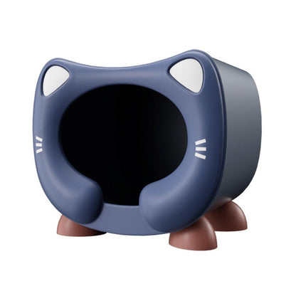 Semi Closed Cat Nest Soft Cozy Pet Bed for Cats Small Animals Indoor Sleeping - Blue
