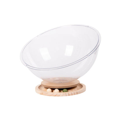 Four Seasons Acrylic Space Capsule Cat Bed Semi-closed Cool Nest Turntable Toy - L