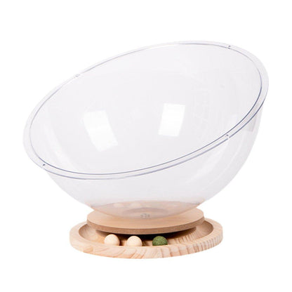 Four Seasons Acrylic Space Capsule Cat Bed Semi-closed Cool Nest Turntable Toy - XL