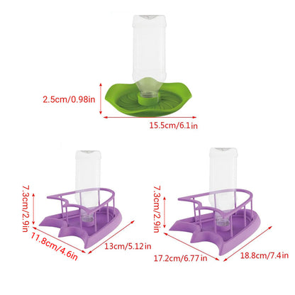 Reptile Water Bowl with Bottle for Lizard Gecko Snake Inverted Bottle Dispenser - Purple Platform L
