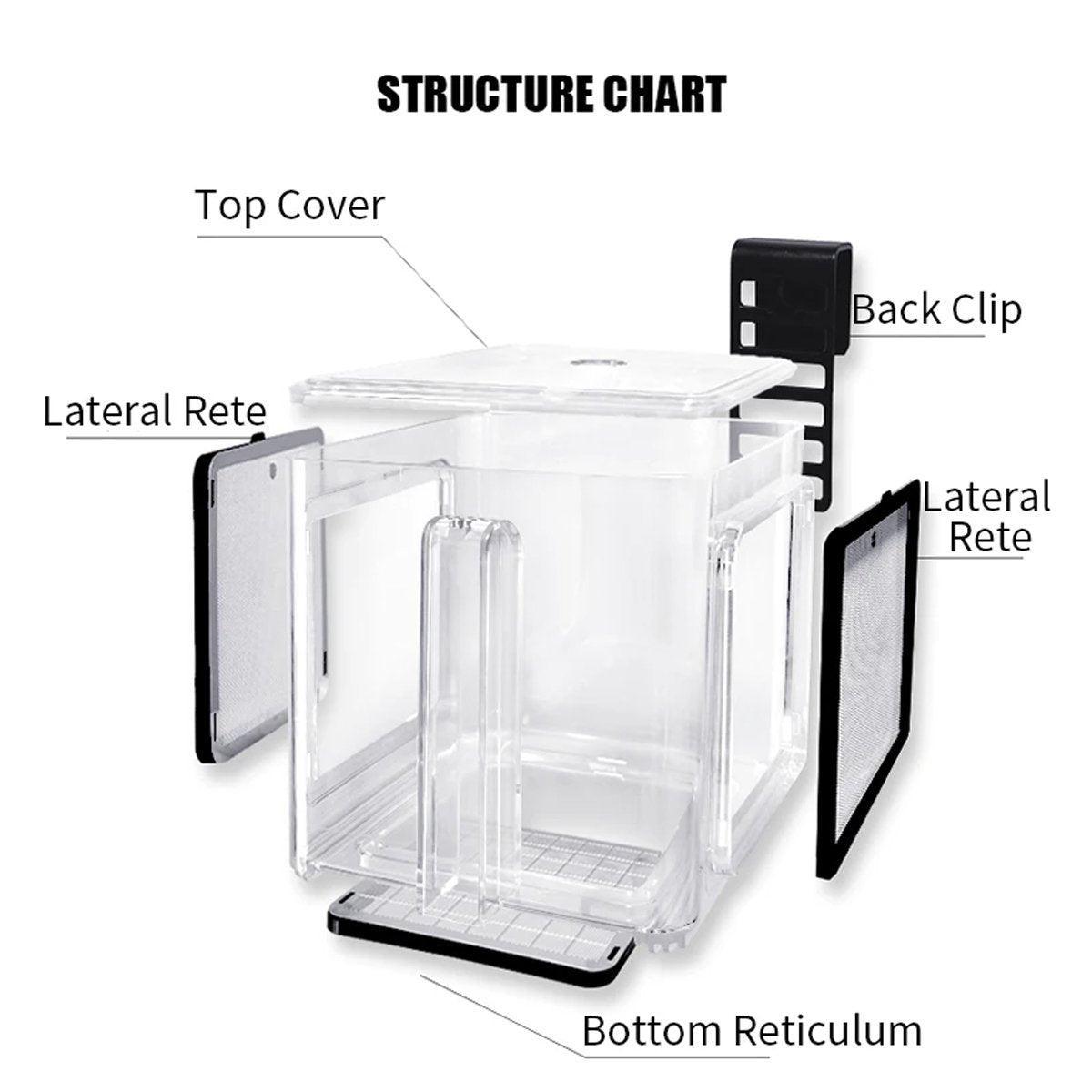 Acrylic Fish Isolation for Aquarium Guppy Fry Tropical Fish Breeding Growth Box