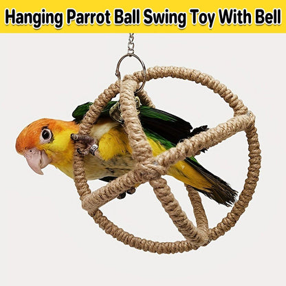 Interactive Parrot Toys Nibbling Balls Hoop Swing Bird Chew Play Activity
