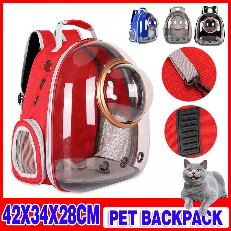 Travel Space Capsule Dog Cat Bag Breathable Outdoor Pet Backpack Carrier - Grey