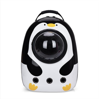 Cat Dog Backpack Carrier Breathable Pet Carrier Bag for Outdoor Travel - Penguin