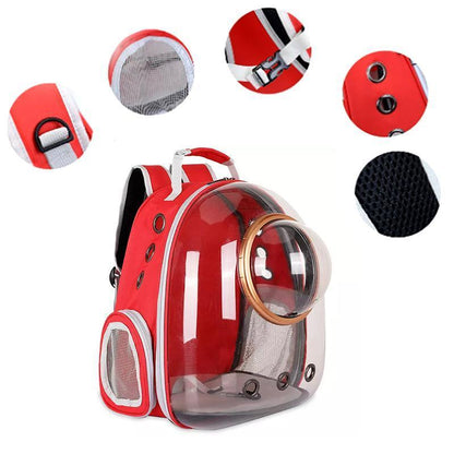Travel Space Capsule Dog Cat Bag Breathable Outdoor Pet Backpack Carrier - Blue