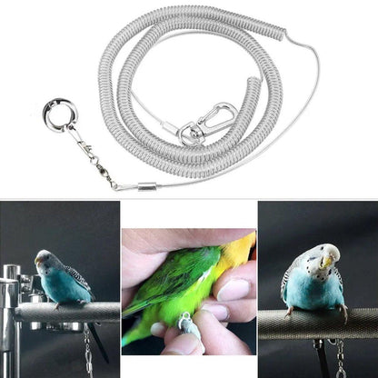 Parrot Leg Ring Anti Slip Bird Anklet Elastic Rope with Alloy Fasteners Supplies - 4mm