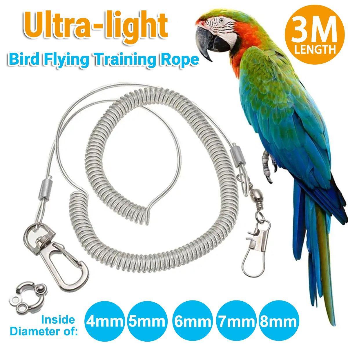 Parrot Leg Ring Anti Slip Bird Anklet Elastic Rope with Alloy Fasteners Supplies - 6mm