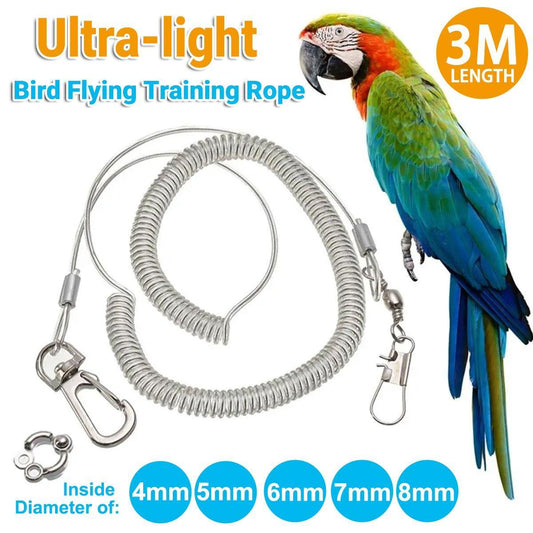 Parrot Leg Ring Anti Slip Bird Anklet Elastic Rope with Alloy Fasteners Supplies - 7mm