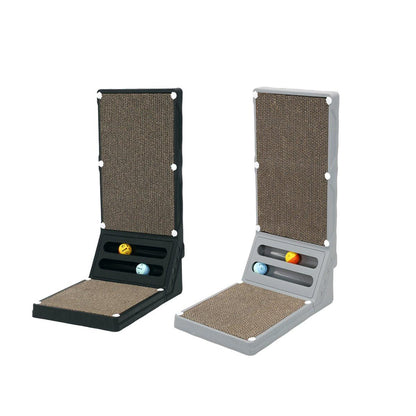 L-shaped Cat Scratching Board Vertical Claw Toy Cat Scratcher for Pet Playtime - Grey