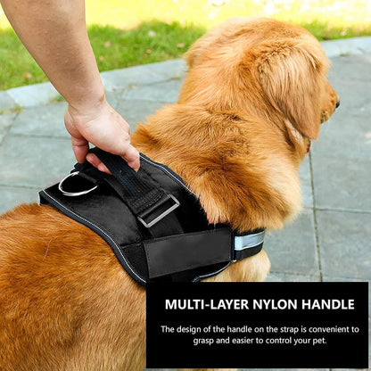 Adjustable Dog Vest Harness for Small Medium Dogs Comfortable No Pull Design - Black-XL