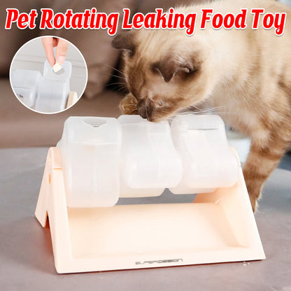 Cat Puzzle Feeder Toy Turntable Leaky Food Dispenser for Snacks Freeze Treats