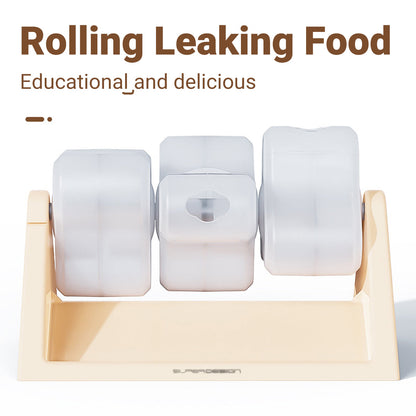 Cat Puzzle Feeder Toy Turntable Leaky Food Dispenser for Snacks Freeze Treats