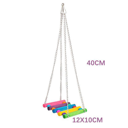 5PCS Hanging Parrot Toys Set with Swings and Ladders for Budgies Cockatiels Cages