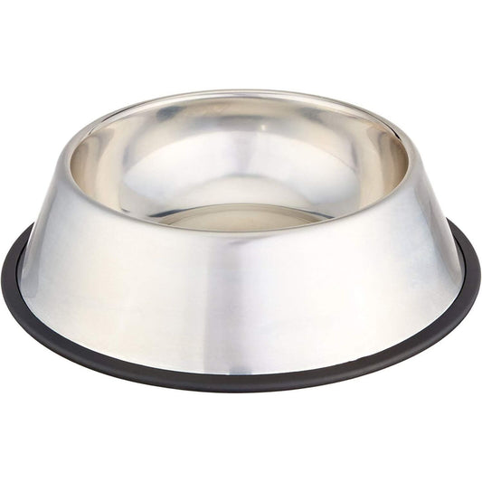 Non Slip Stainless Steel Dog Bowl Pet Cat Water Food Feeder Portable Puppy Dish - Medium (300ml)