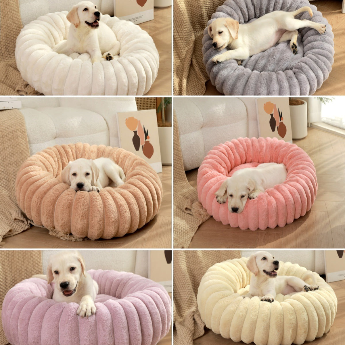 Purple Plush Pet Bed - 40cm Round Dog & Cat Mat, Cozy PP Cotton Filled, Comfortable Pet Supplies