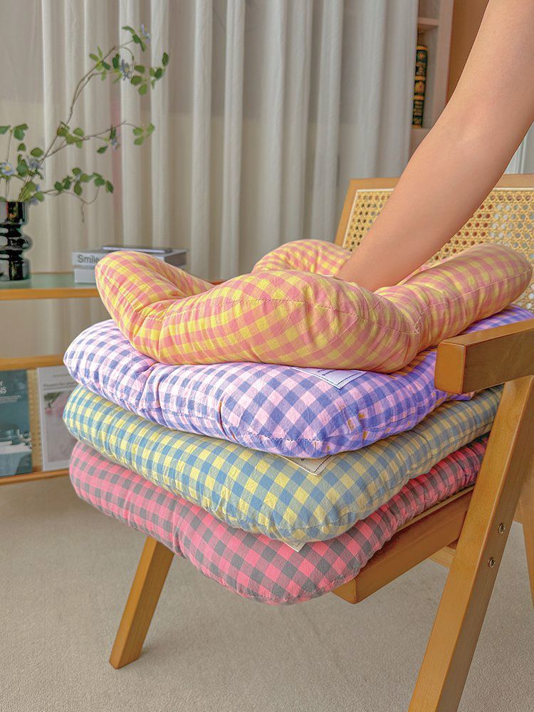 M Yellow-purple All-Season Pet Bed - Soft Washable Dog & Cat Mat with Comfortable Cushion - Warm Winter Padding for Small to Large Pets