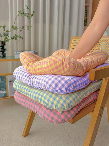 M Yellow-purple All-Season Pet Bed - Soft Washable Dog & Cat Mat with Comfortable Cushion - Warm Winter Padding for Small to Large Pets