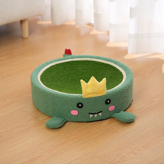 Adorable Dinosaur Cat Scratching Post and Lounger - 41cm Cat Claw Proof Basin