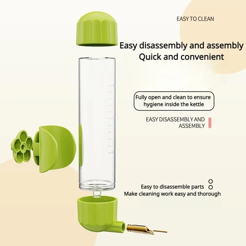 Green Automatic Bird Water Feeder Bottle (200ml) - Leakproof No-Drip Dispenser for Parrots