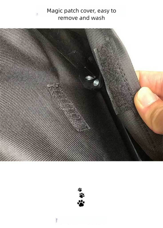 Black Elevated Comfort Pet Bed - Portable & Foldable Dog Cat Cot - Durable 600D Oxford Fabric, Washable Cover, All Seasons