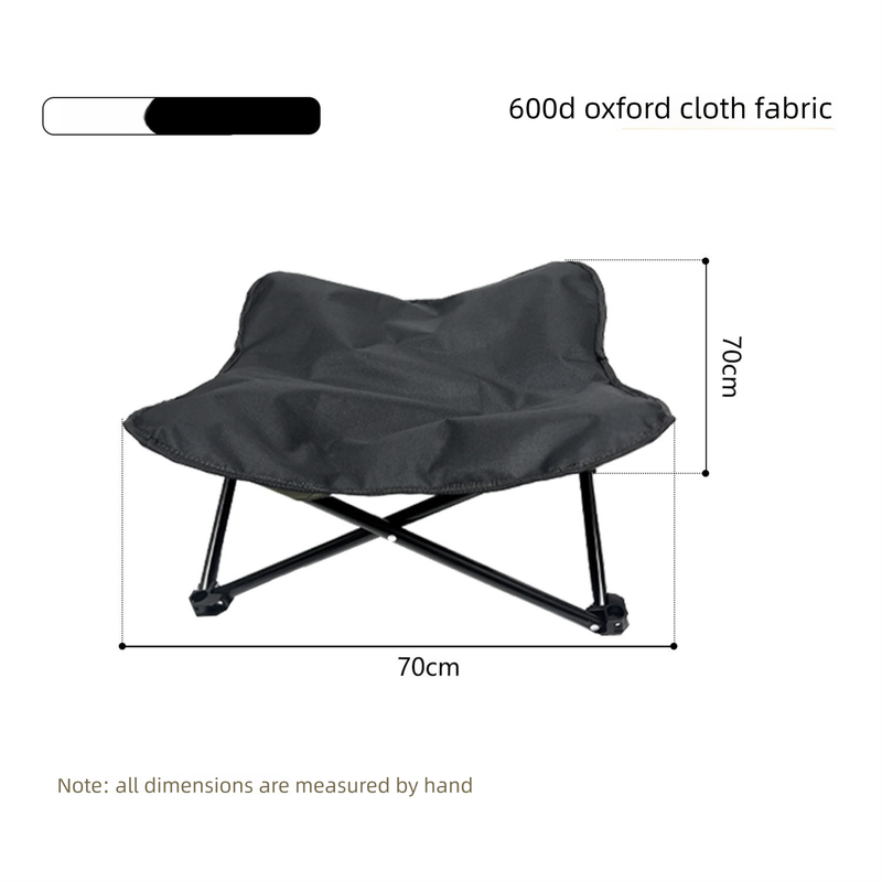 Black Elevated Comfort Pet Bed - Portable & Foldable Dog Cat Cot - Durable 600D Oxford Fabric, Washable Cover, All Seasons