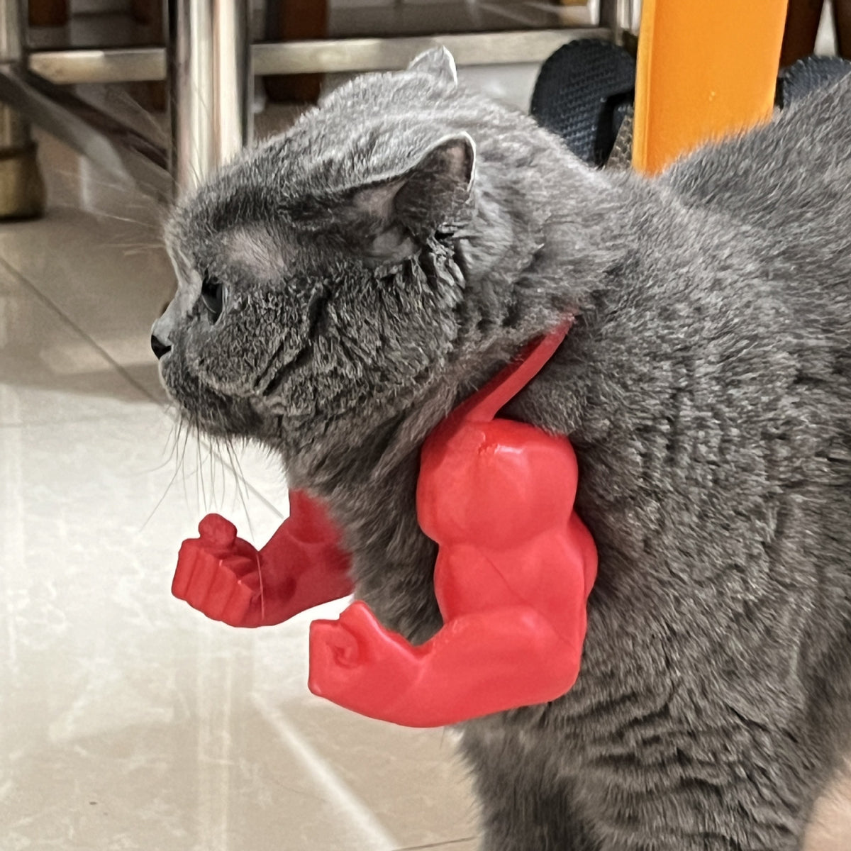 2pc Hilarious Muscle Arm Pet Costume Prop - Funny Novelty Arms for Cats & Small Dogs(pink)