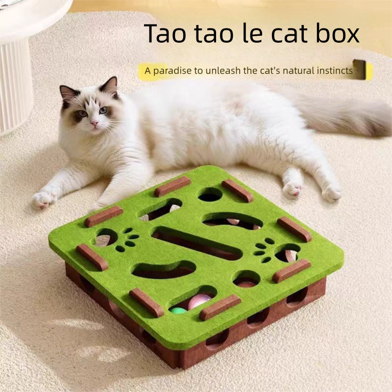 2-piece Green cat toy set—featuring square and flower shapes—is an excellent choice for feline entertainment and relaxation. It also serves as a fun maze for kittens and pets, and includes six bells.