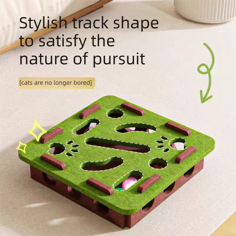 2-piece Green cat toy set—featuring square and flower shapes—is an excellent choice for feline entertainment and relaxation. It also serves as a fun maze for kittens and pets, and includes six bells.