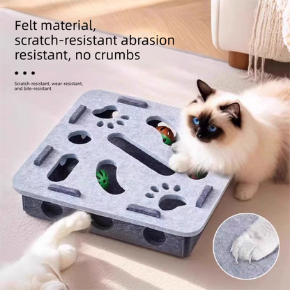 2-piece White cat toy set—featuring square and flower shapes—is an excellent choice for feline entertainment and relaxation. It also serves as a fun maze for kittens and pets, and includes six bells.