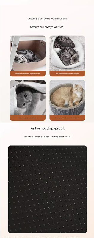 Brown XL size Cat Tunnel Bed House 4-Season Universal Removable Washable U-Shaped Cat Cave with Multi-Entrance, Plush Hideaway Pet Nest with Detachable Mat for Indoor Cats, Non-Slip Bottom, Multi-Cat Friendly