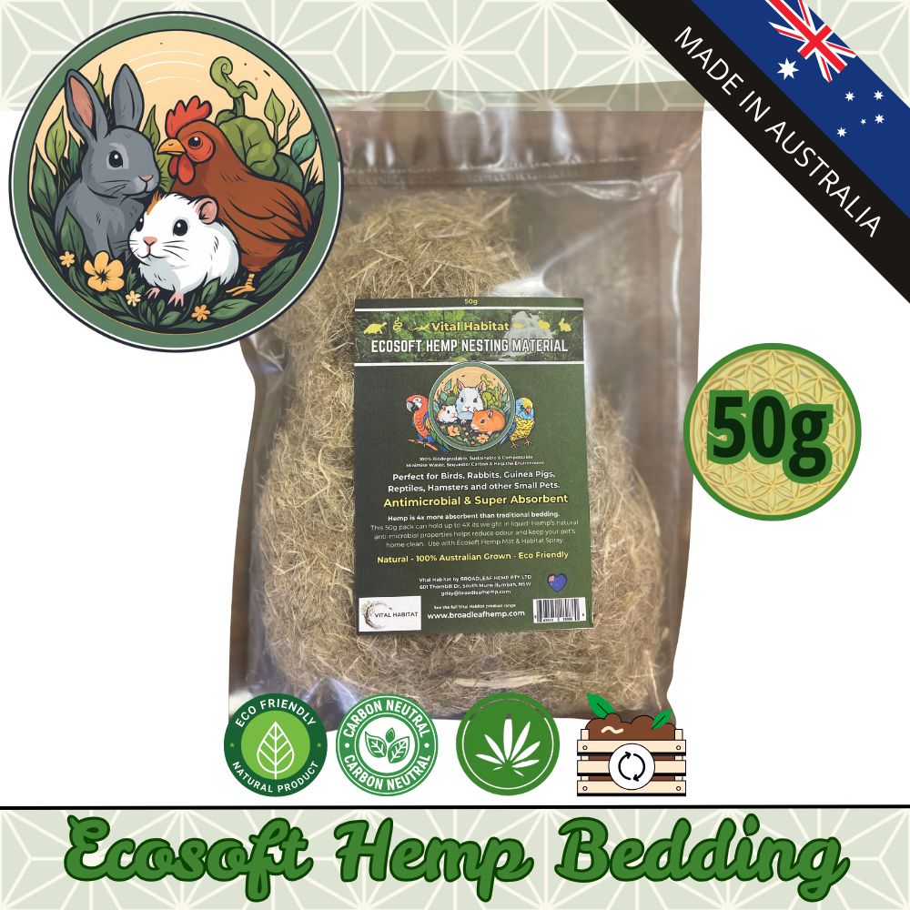 Hemp Absorbent Nest Material | 50g | 2 Pack + Free Shipping
