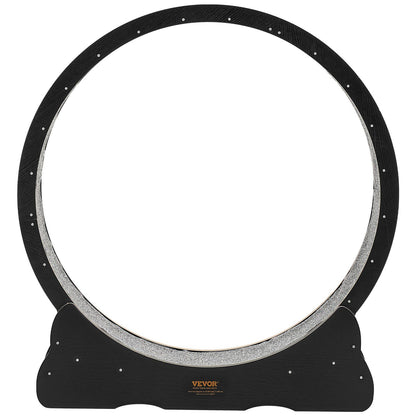 Cat Exercise Wheel, 120 cm Wooden Cat Running Wheel for Indoor Cats up to 12.7 kg, Cats Treadmill with Carpeted Runway & Locking Mechanism, Quiet Kitten Sport Toys for Pets Fitness, Black