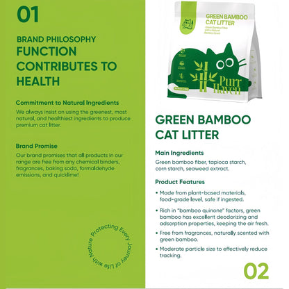 PurrHaven Green Bamboo Cat Litter 7.5kg (3 Pack) – Biodegradable, Flushable, Dust-Free & Fast Clumping