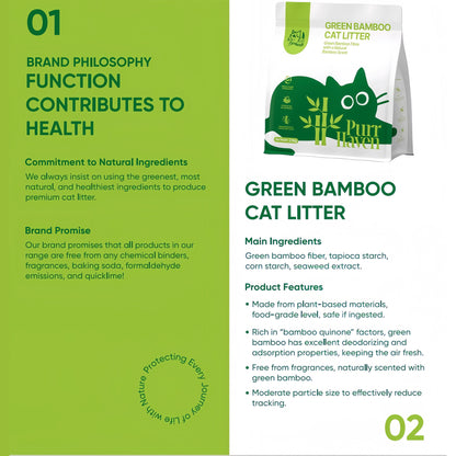 PurrHaven Green Bamboo Cat Litter 30kg (12 Pack) – Biodegradable, Flushable, Dust-Free & Fast Clumping