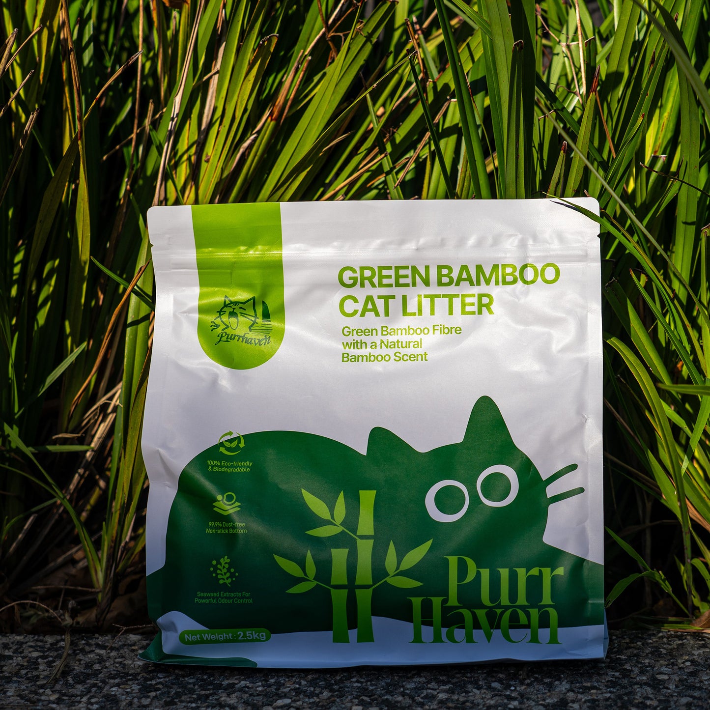 PurrHaven Green Bamboo Cat Litter 30kg (12 Pack) – Biodegradable, Flushable, Dust-Free & Fast Clumping