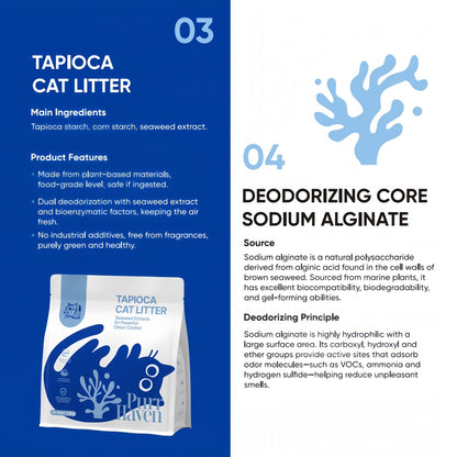 PurrHaven Tapioca Cat Litter 7.5kg (3 Pack) – Biodegradable, Dust-Free & Fast Clumping