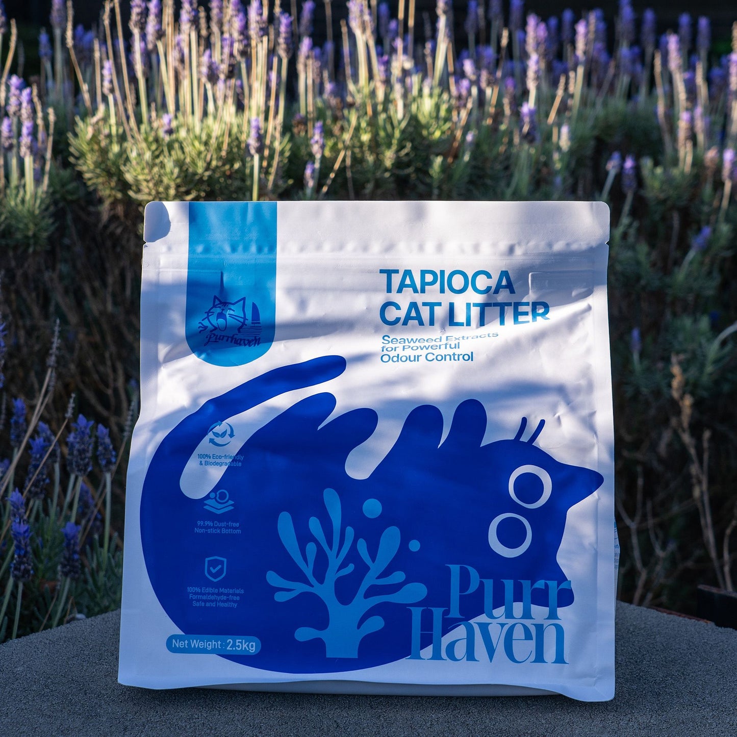 PurrHaven Tapioca Cat Litter 7.5kg (3 Pack) – Biodegradable, Dust-Free & Fast Clumping