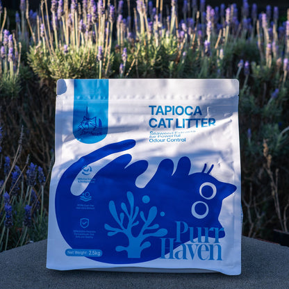 PurrHaven Tapioca Cat Litter 7.5kg (3 Pack) – Biodegradable, Dust-Free & Fast Clumping